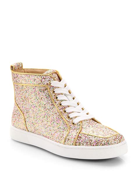 women's glitter high top sneakers.